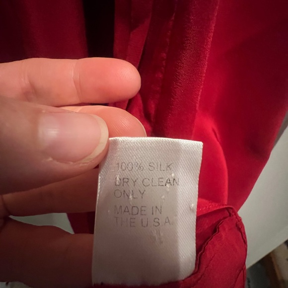 Silk red cocktail dress - Picture 3 of 4